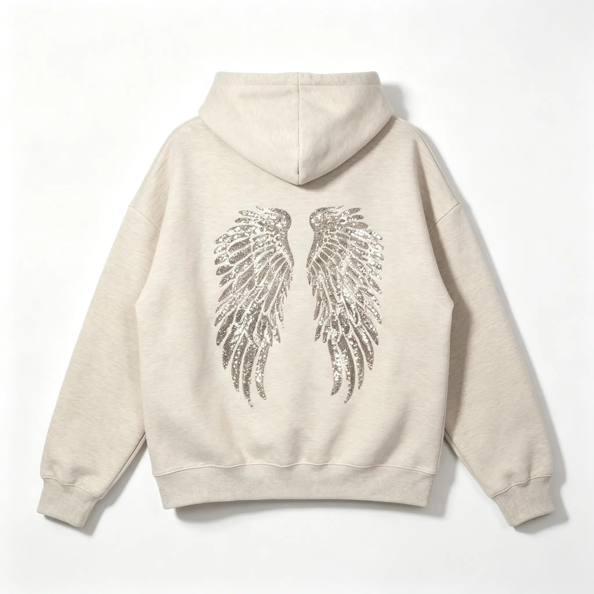 Sequin Angel Wings Embroidery Hoodie
