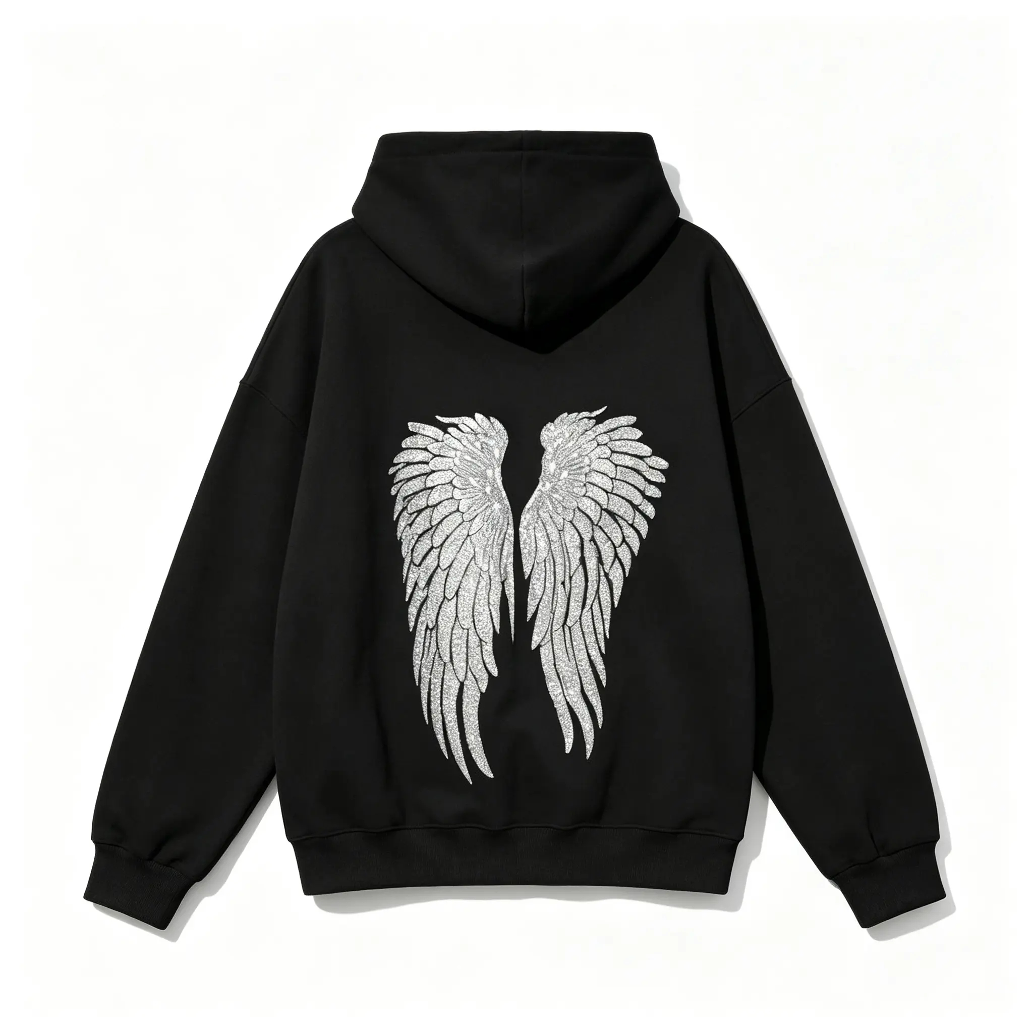 Sequin Angel Wings Embroidery Hoodie