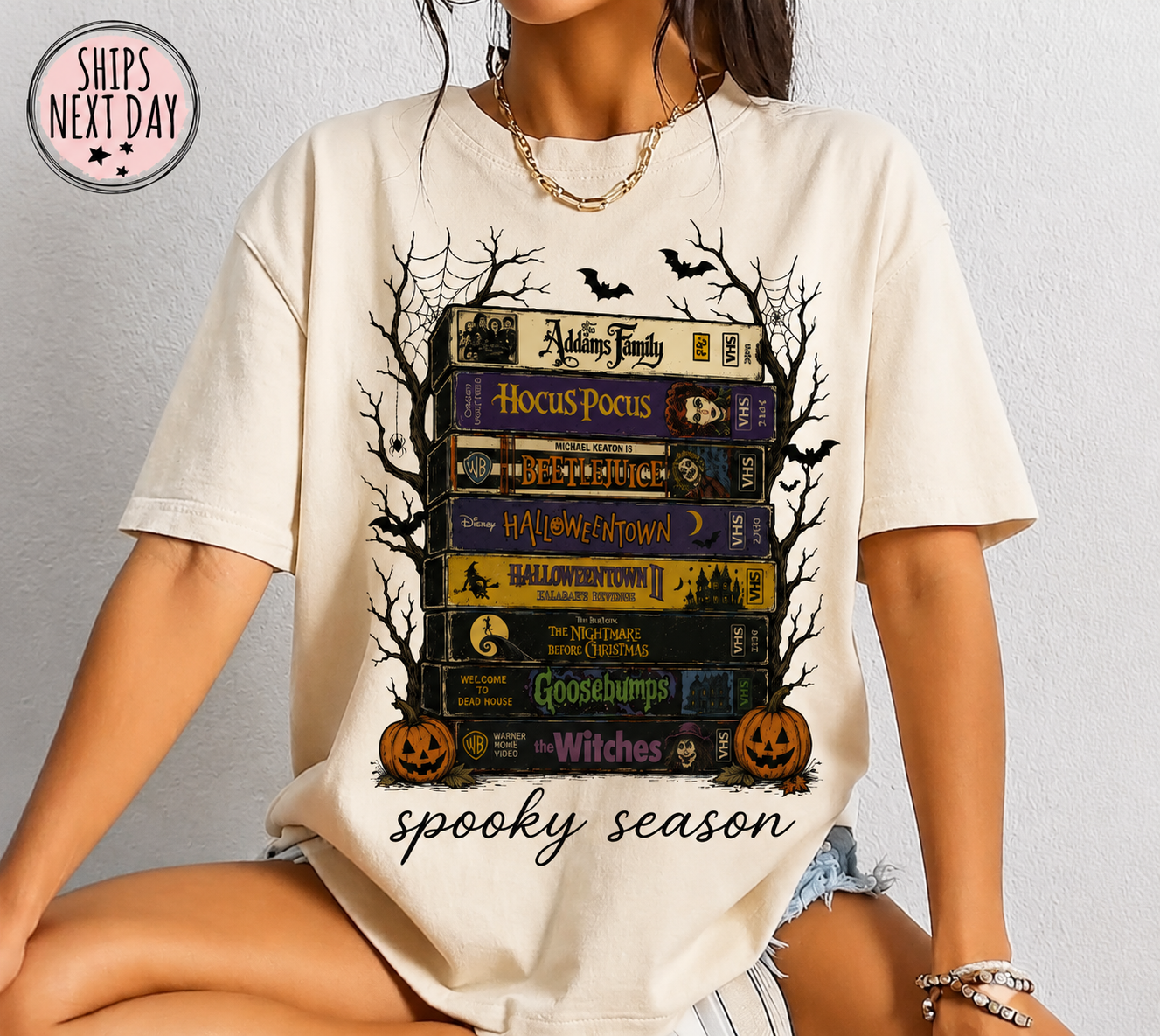 Spooky Season VHS Collection Vintage Tee