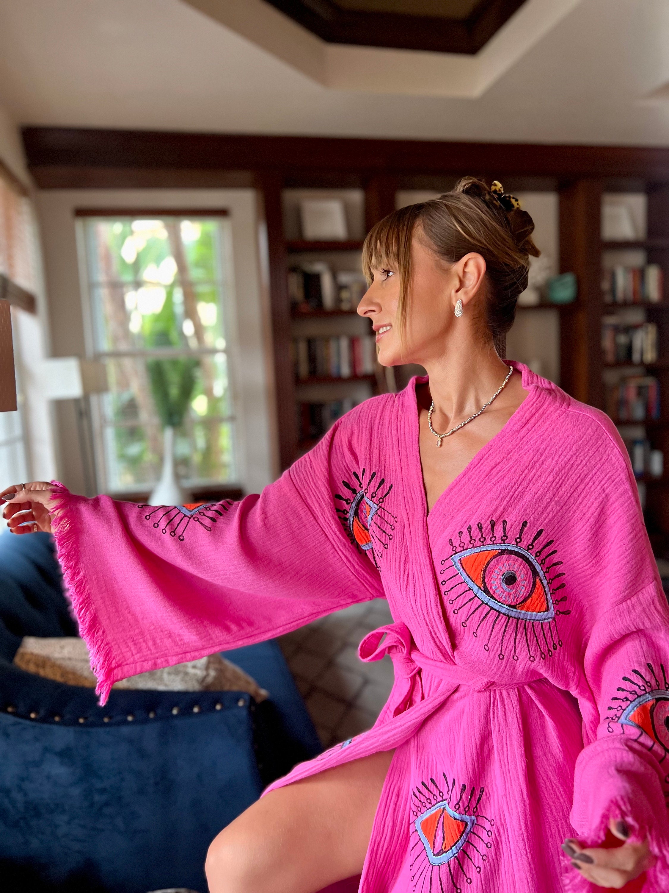 Boho Morning robe, Organic Cotton Spa Robe