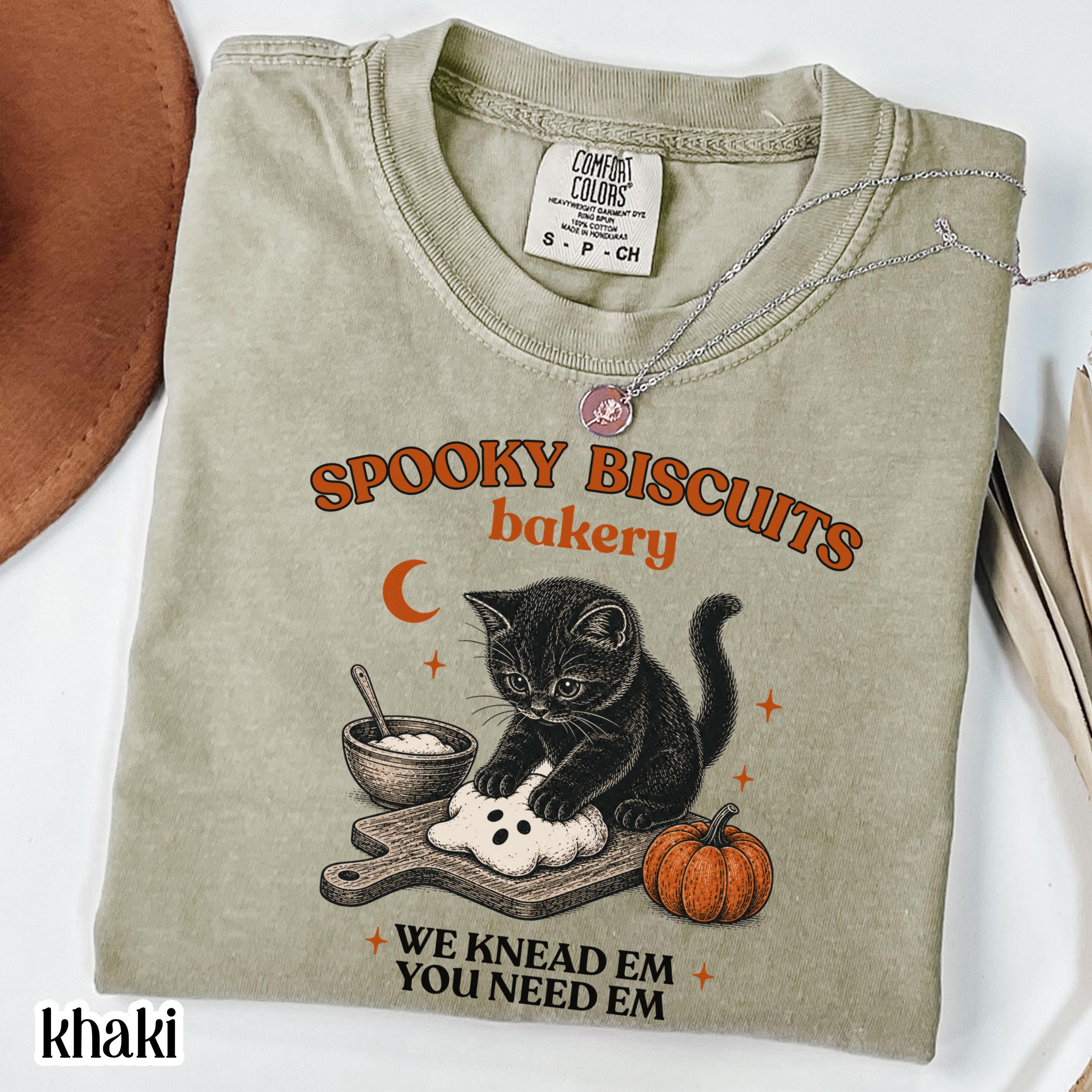 Kitty Biscuits Shirt Spooky Season Tee Black Cat