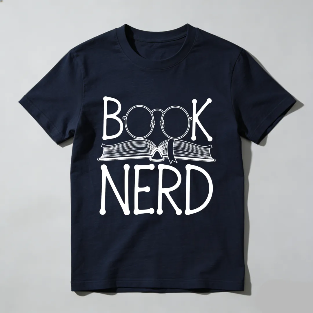 Book Nerd With Glasses And Open Book Unisex Classic T-shirt