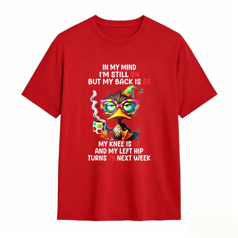 Duck With Glasses And Text About Age And Body Parts Unisex Classic T-shirt