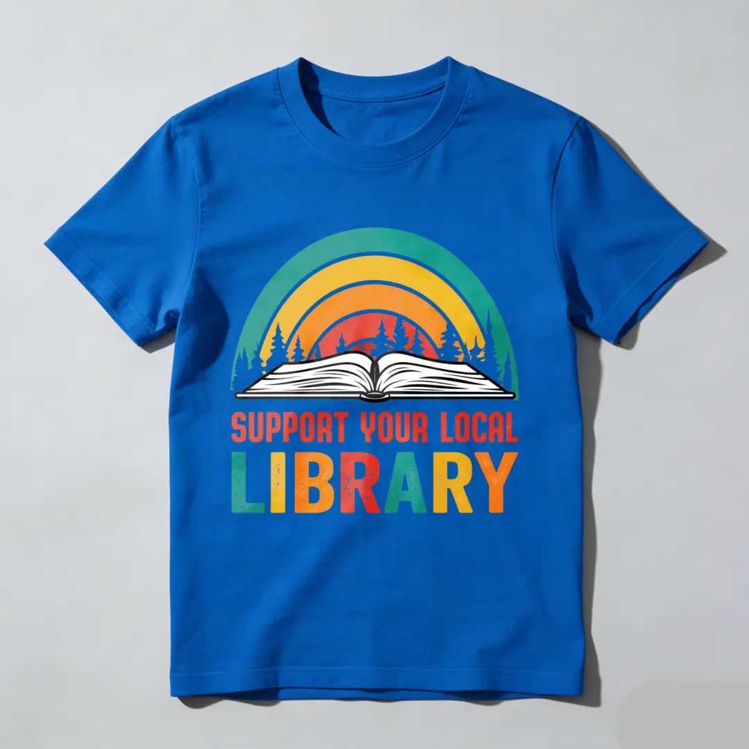 Support Your Local Library Rainbow Book Forest Unisex Classic T-shirt