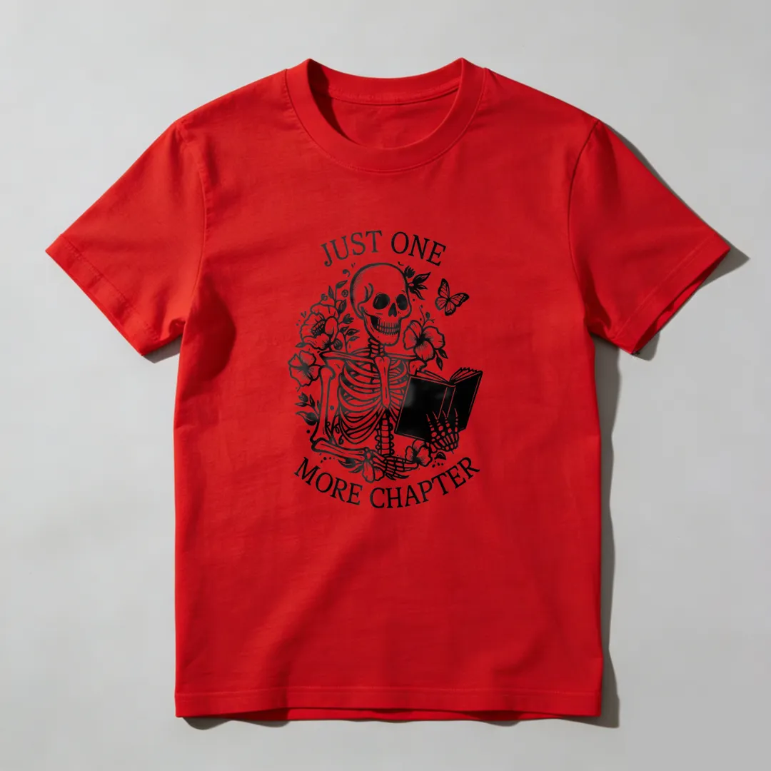 Skeleton Reading Book With Flowers And Butterfly Unisex Classic T-shirt