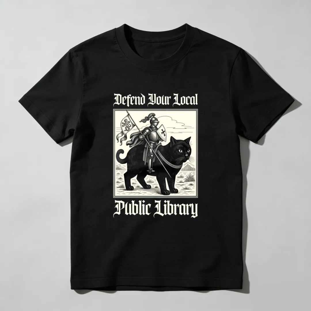 Defend Your Local Public Library Cat Knight Unisex Classic T-shirt