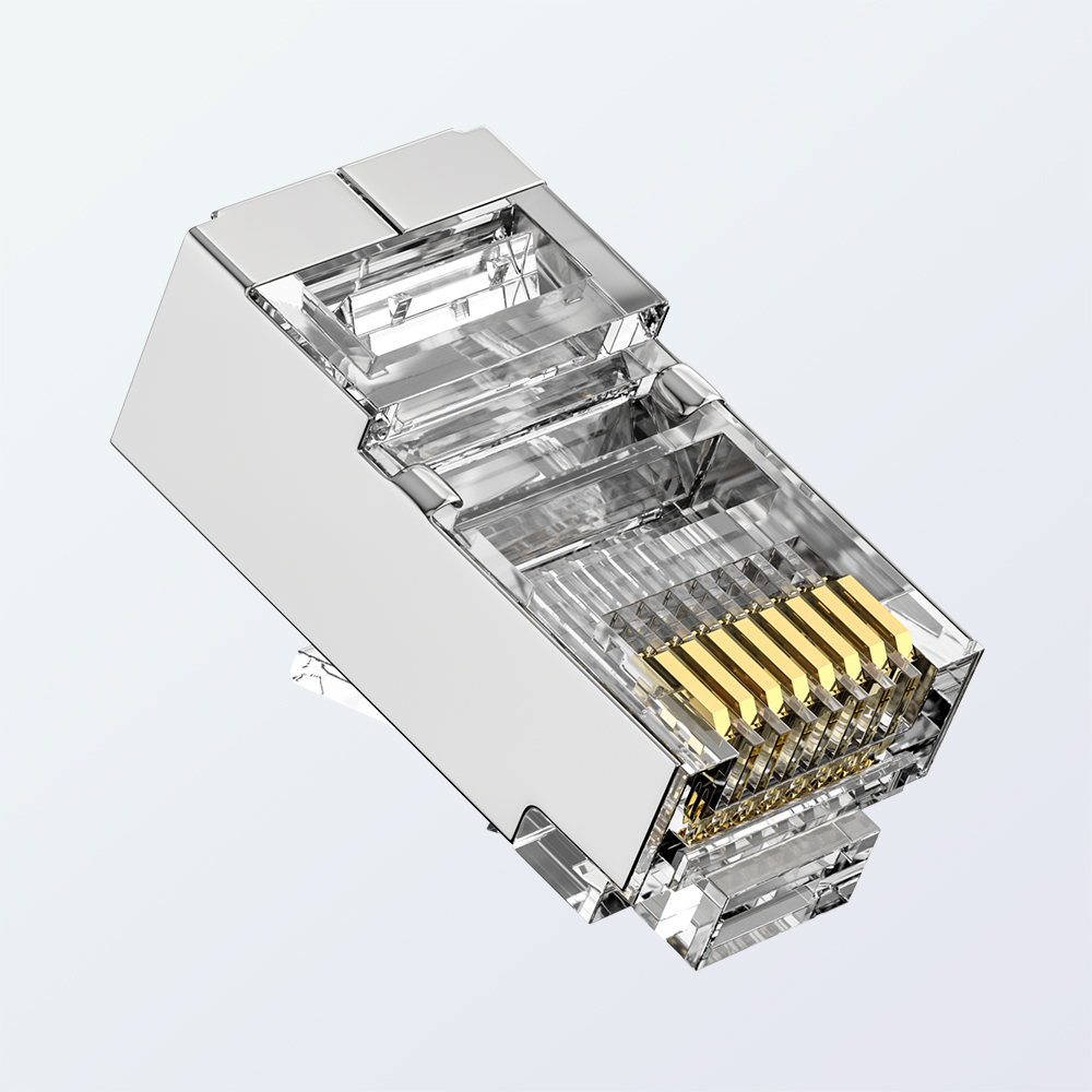 CAT5E RJ45 8P8C FTP Shielded Modular Plug 1.0mm Copper Housing 1U Gold Plated
