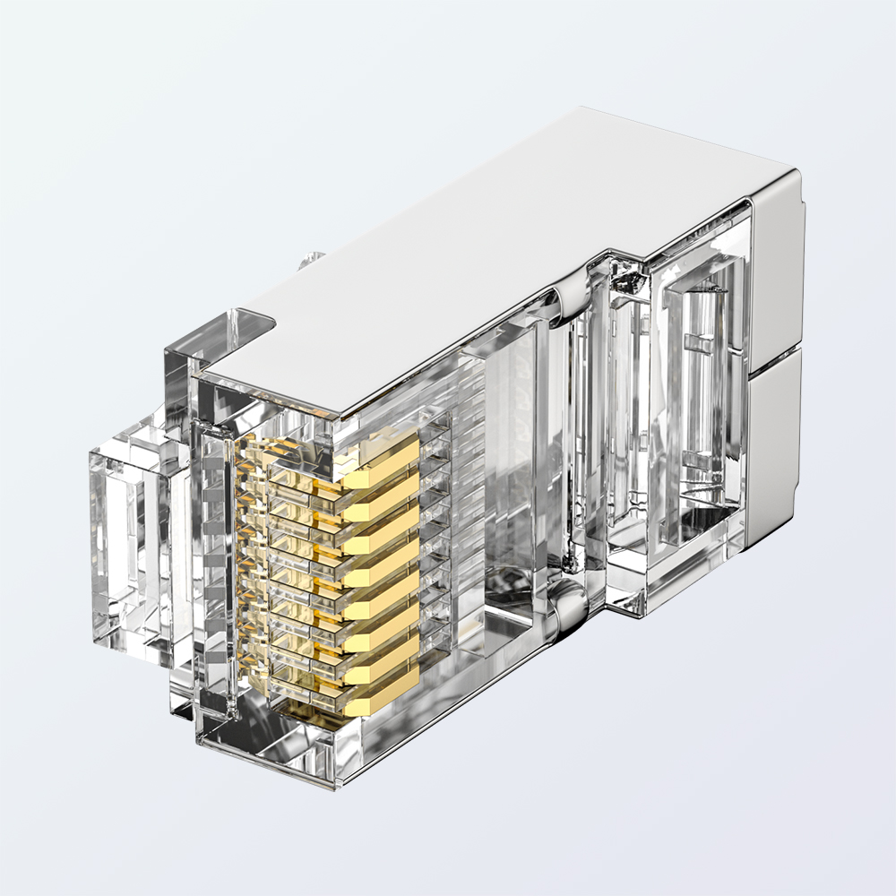 CAT5E RJ45 8P8C FTP Shielded Modular Plug 1.0mm Copper Housing 1U Gold Plated