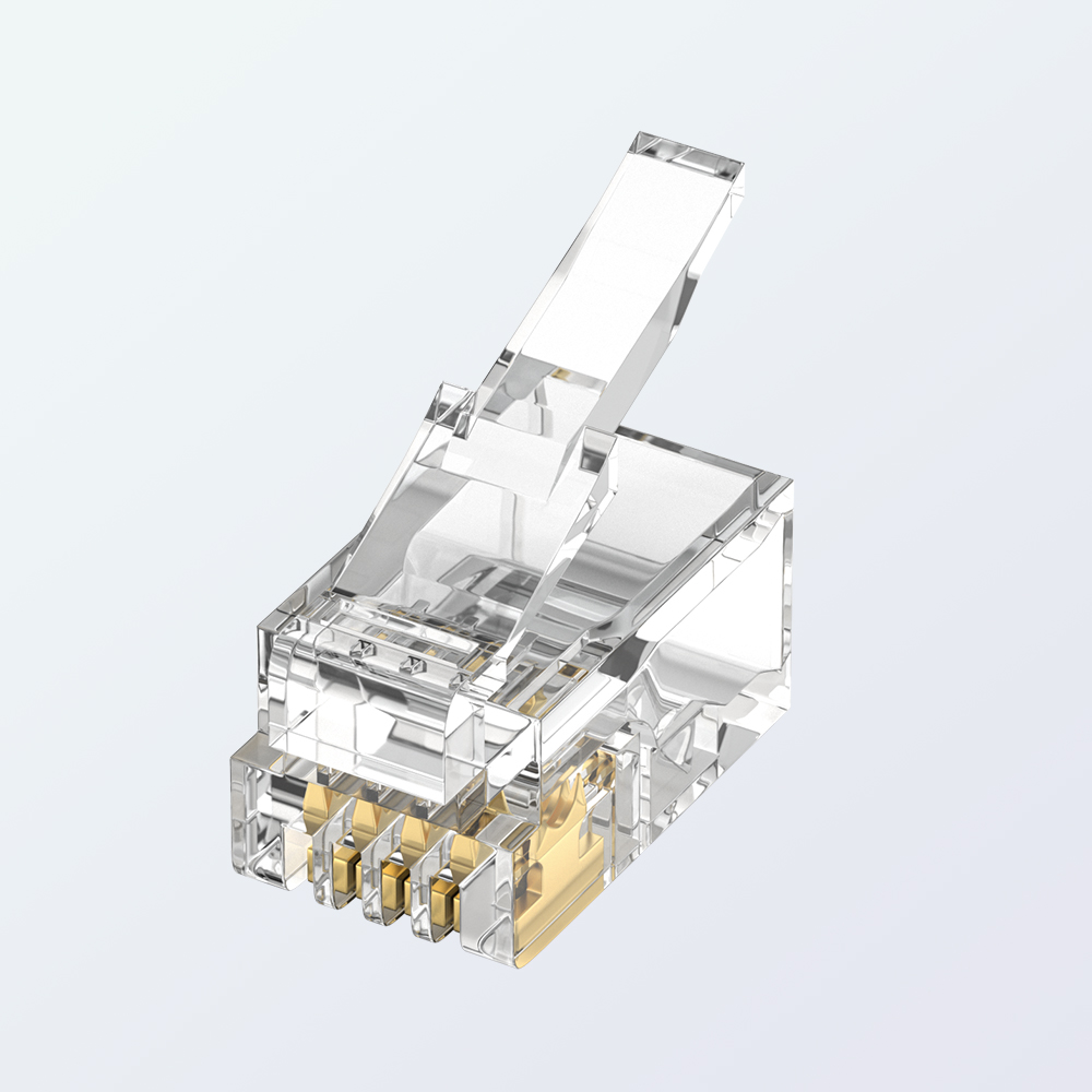 RJ9 4P4C Handset Modular Plug Telephone Connector 1U Gold Plated
