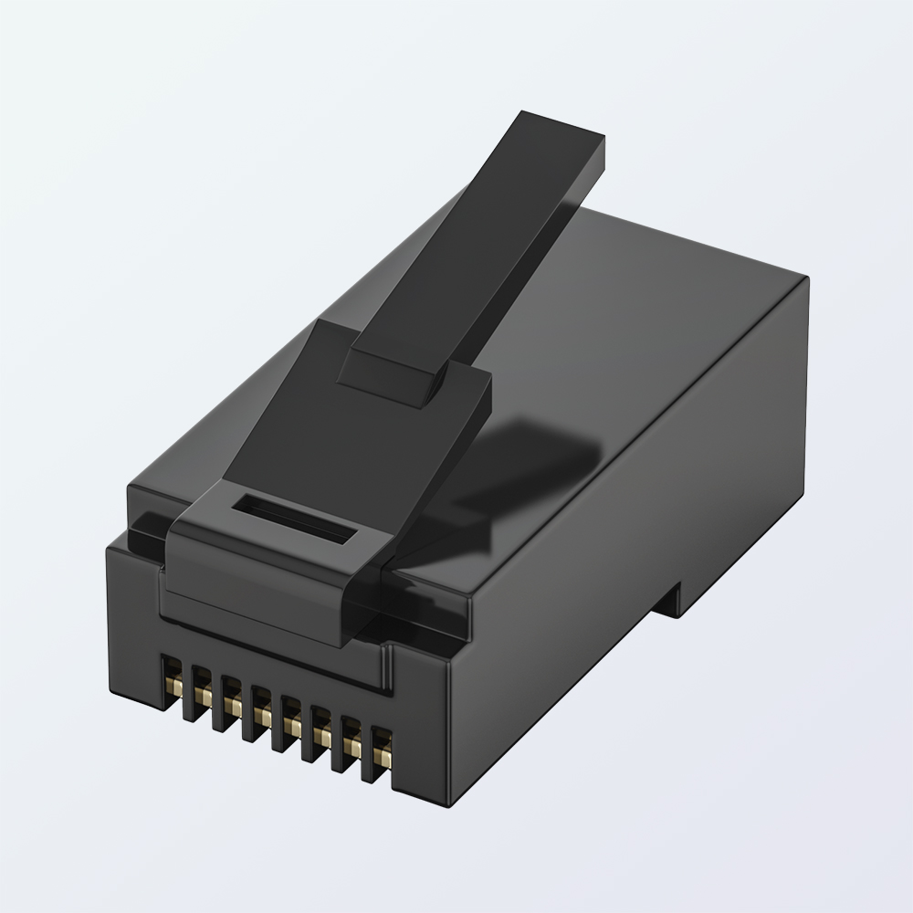 CAT6 RJ45 8P8C UTP Modular Plug Engineering Plastic Housing 1.0mm 1U Gold Plated
