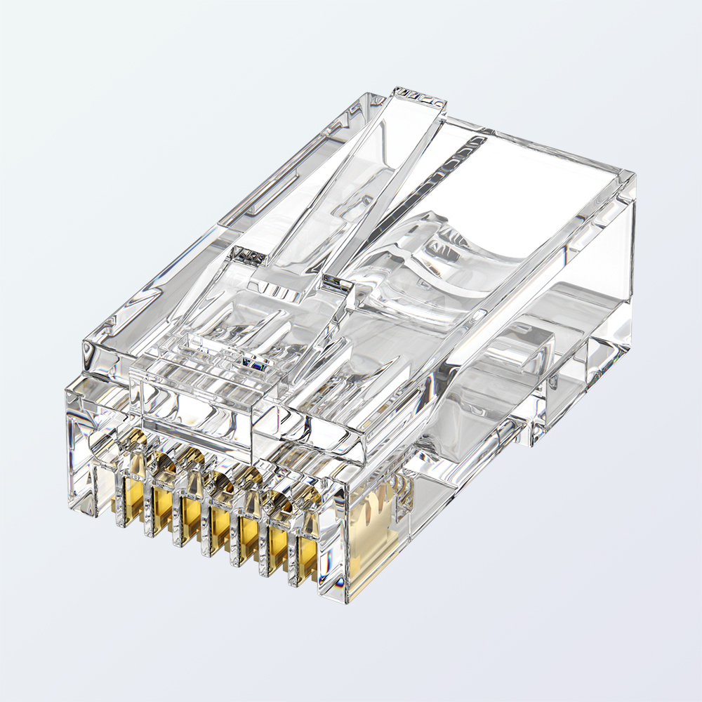 CAT6 RJ45 8P8C UTP Pass-Through Modular Plug 1.1mm Easy Termination 1U Gold Plated