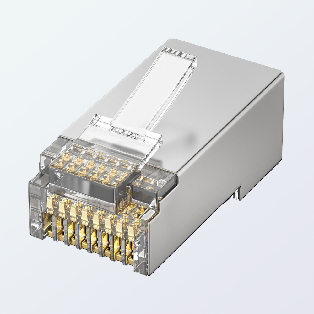 CAT5E RJ45 8P8C FTP Shielded Modular Plug 1.0mm Copper Housing 1U Gold Plated