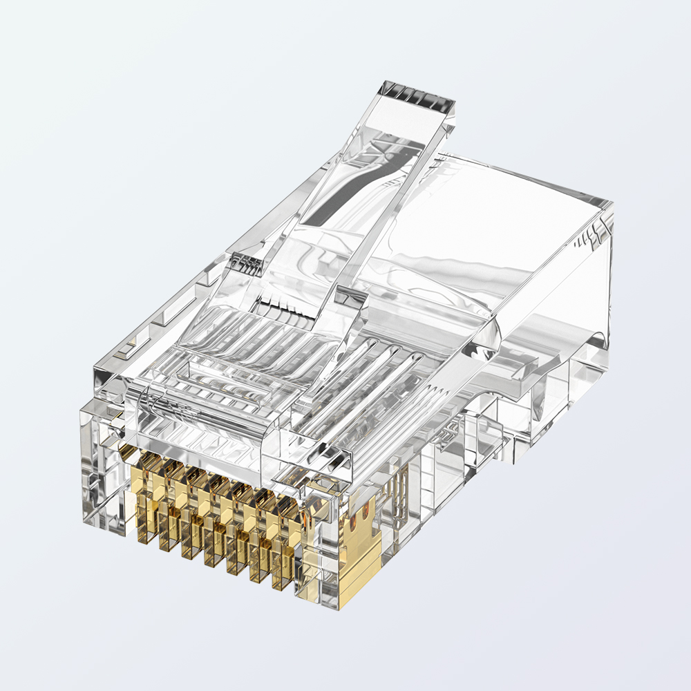 CAT5E RJ45 8P8C UTP Pass-Through Modular Plug 1.0mm Easy Termination 1U Gold Plated