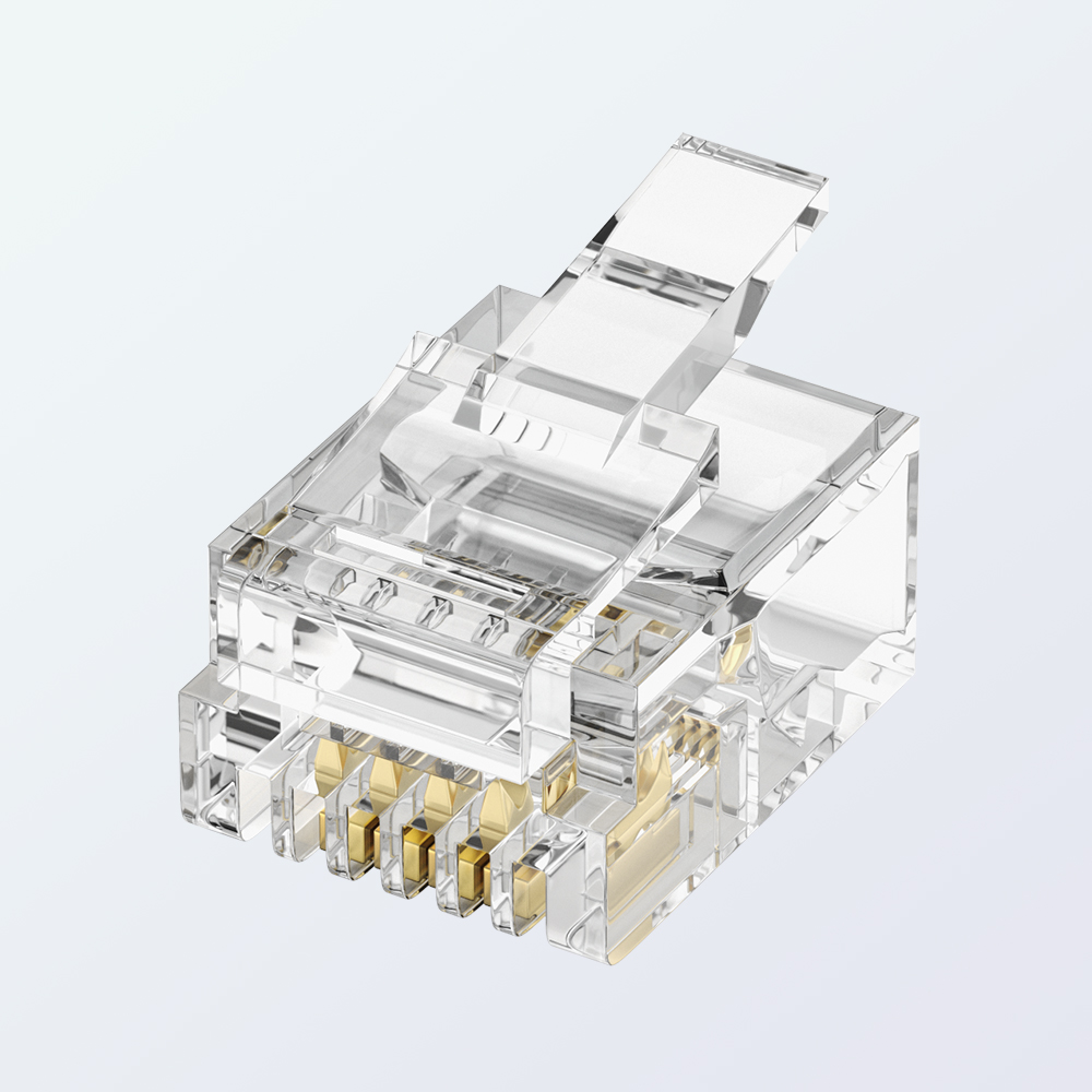 RJ11 6P4C Modular Plug UTP Telephone Connector 1U Gold Plated