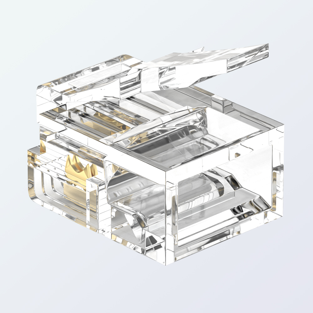 RJ11 6P2C Modular Plug UTP Telephone Connector 1U Gold Plated