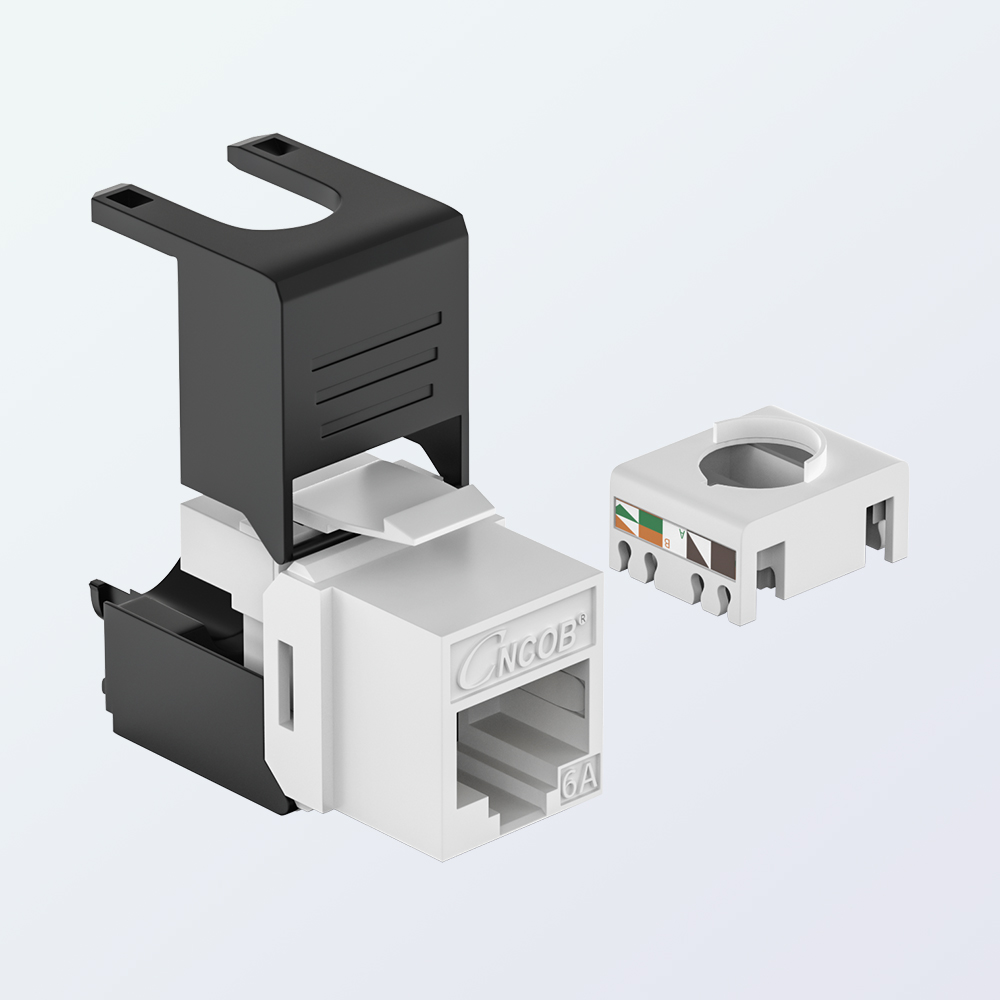CAT6A Tool-Free UTP Keystone Jack RJ45 50U Gold Plated 23–26AWG
