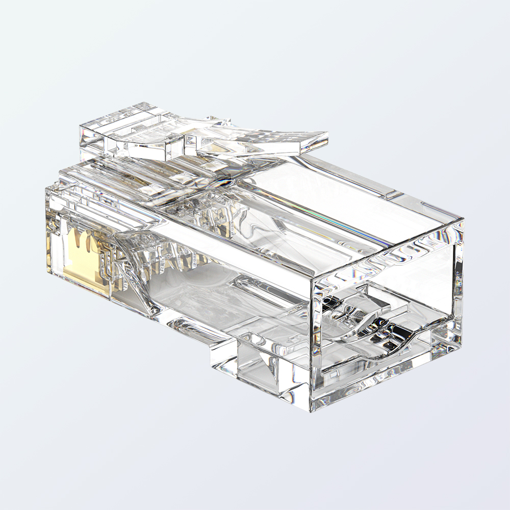 CAT6 RJ45 8P8C UTP Pass-Through Modular Plug 1.1mm Easy Termination 1U Gold Plated
