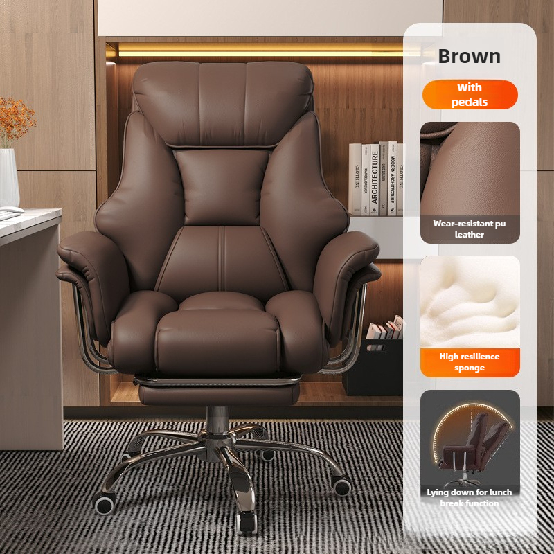 Sillón ejecutivo minimalista — Silla de oficina y ordenador, cómoda para uso sedentario.