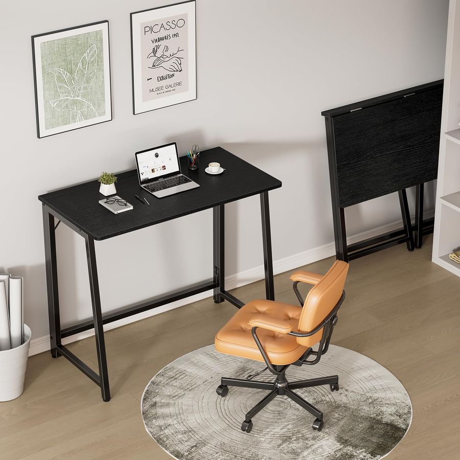 Escritorio plegable de 31,5 pulgadas, mesa para ordenador plegable para espacios pequeños