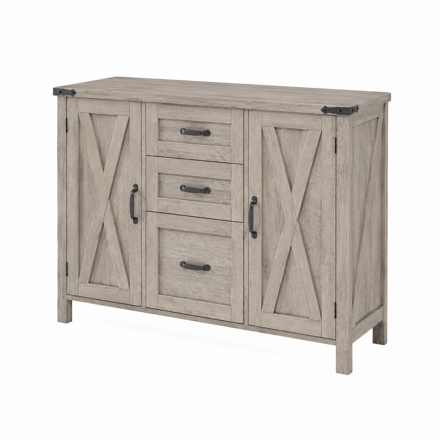 Aktenschrank mit Schubladen Holz Grau