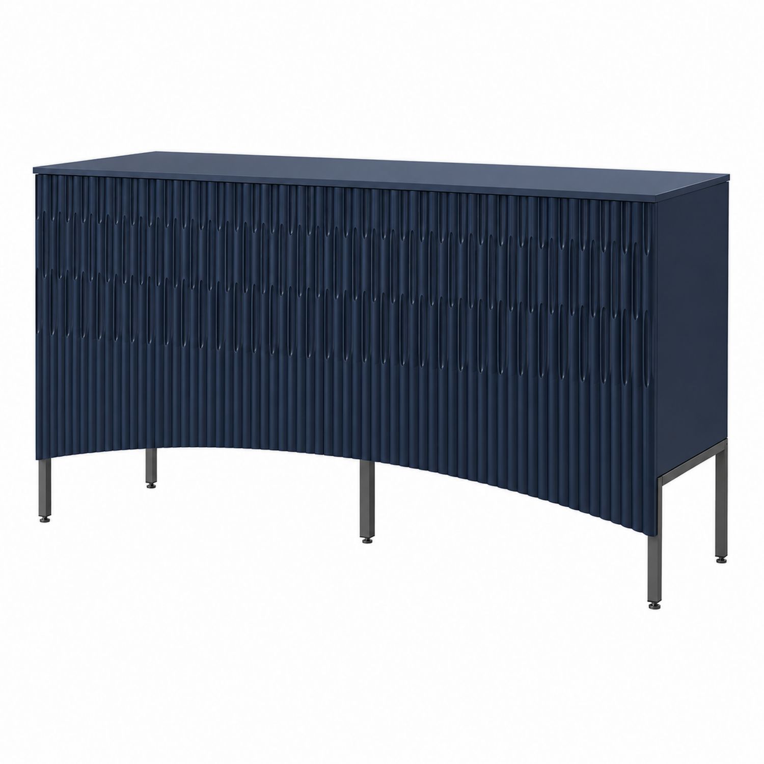 Sideboard Blau MDF mit Metallbeinen 150x80x40cm
