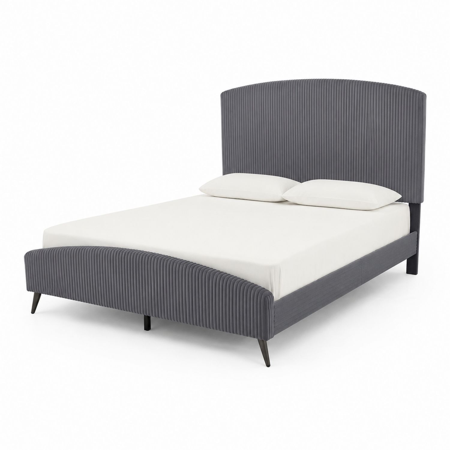 Bett 160x200cm Stoff Grau
