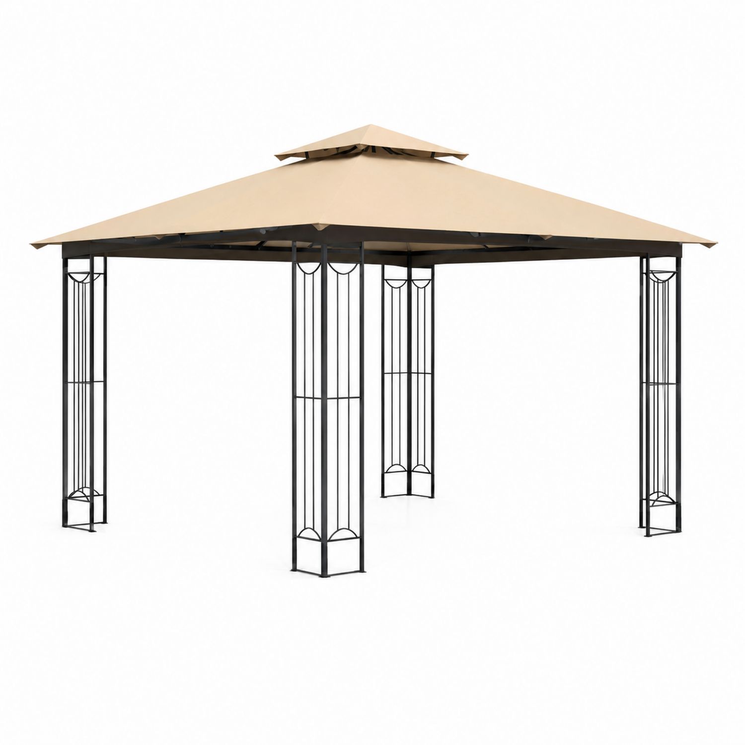 Pavillon 3x3m Polyester Stahl Beige