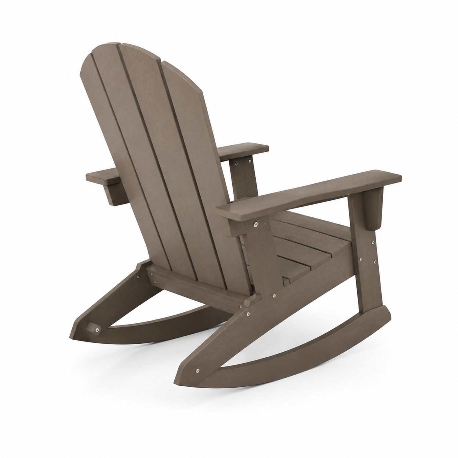 Outdoor Schaukelstuhl Polyethylen Holzoptik Braun