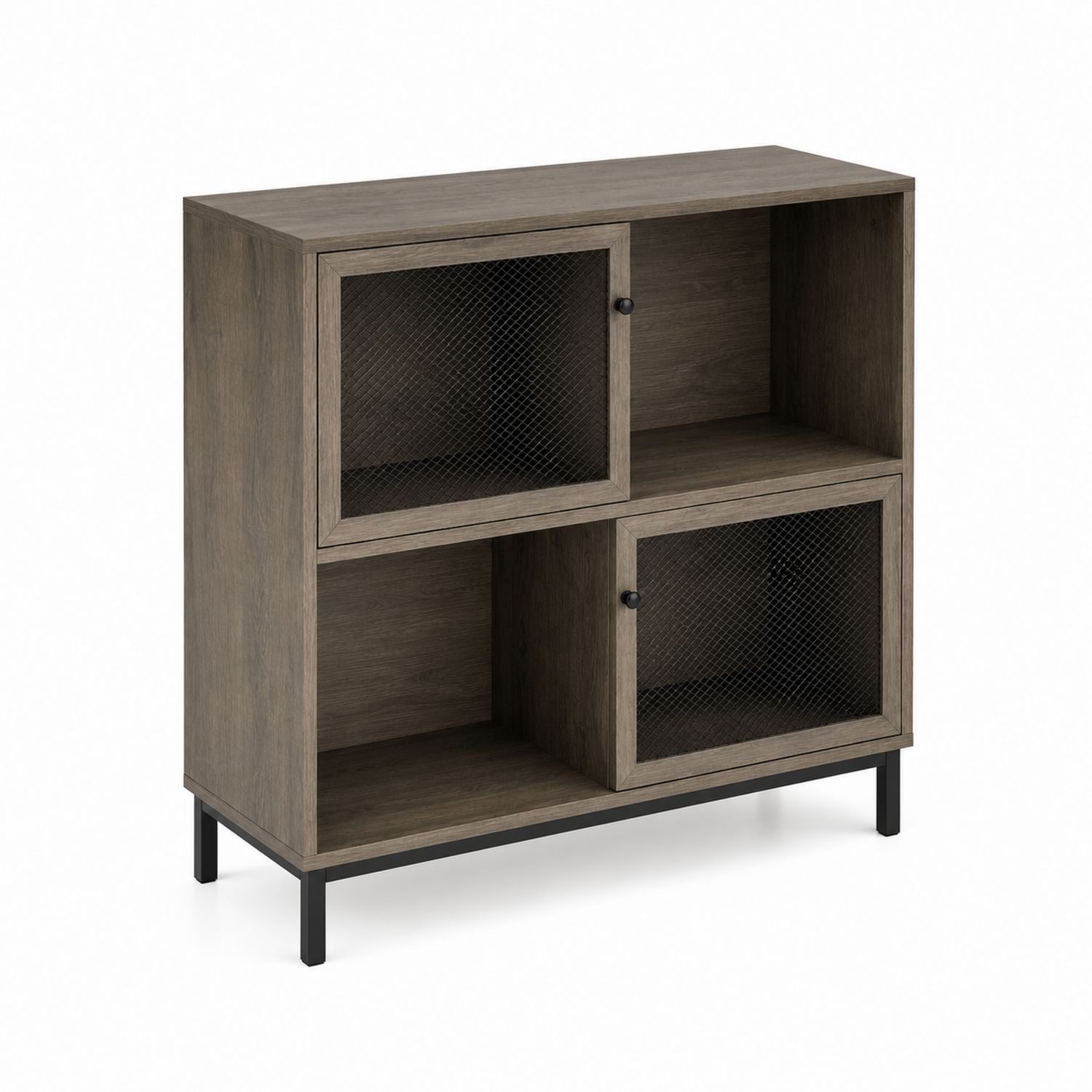 Sideboard Holzfaserplatte Metall Braun/Schwarz