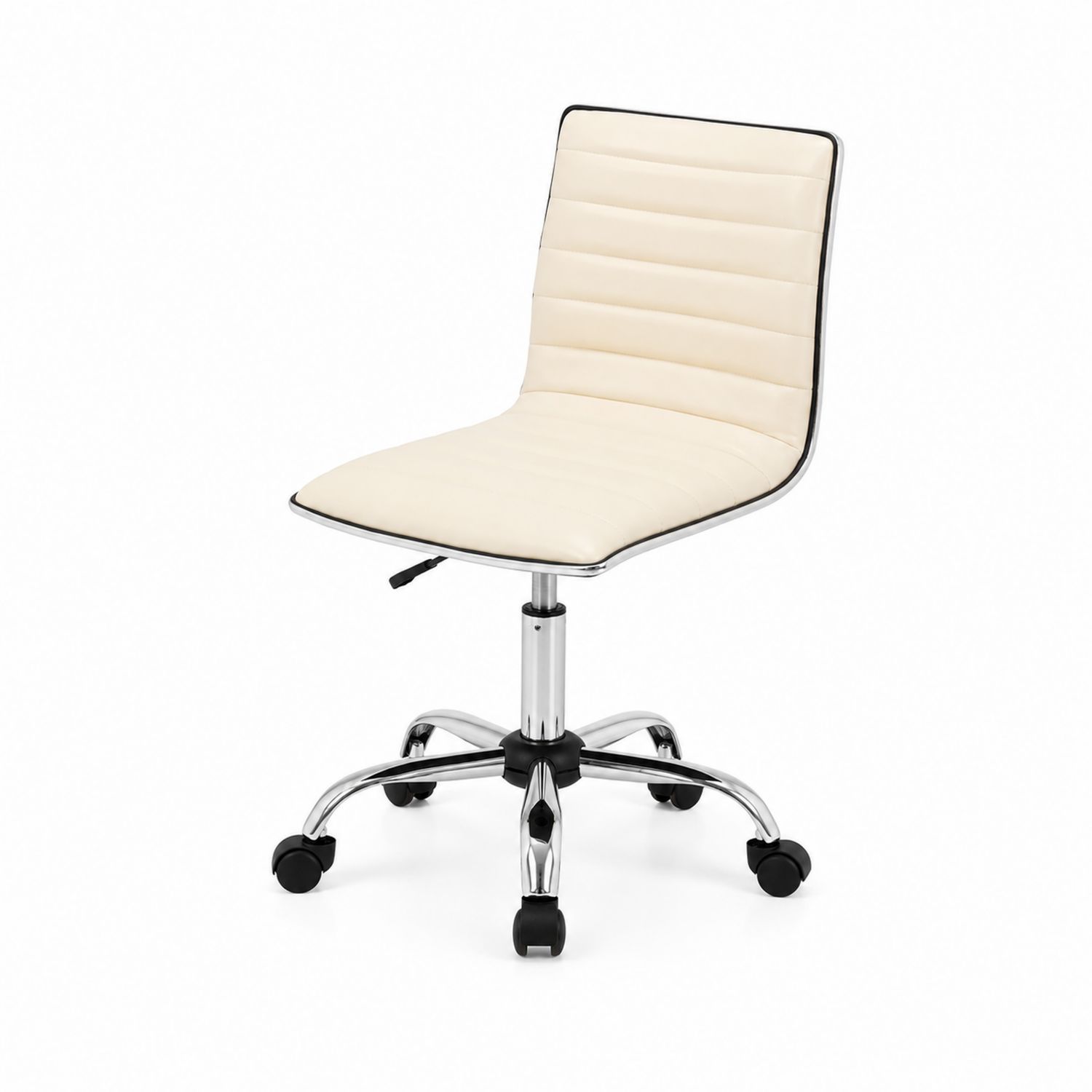 Bürostuhl Höhenverstellbar PU-Leder Beige