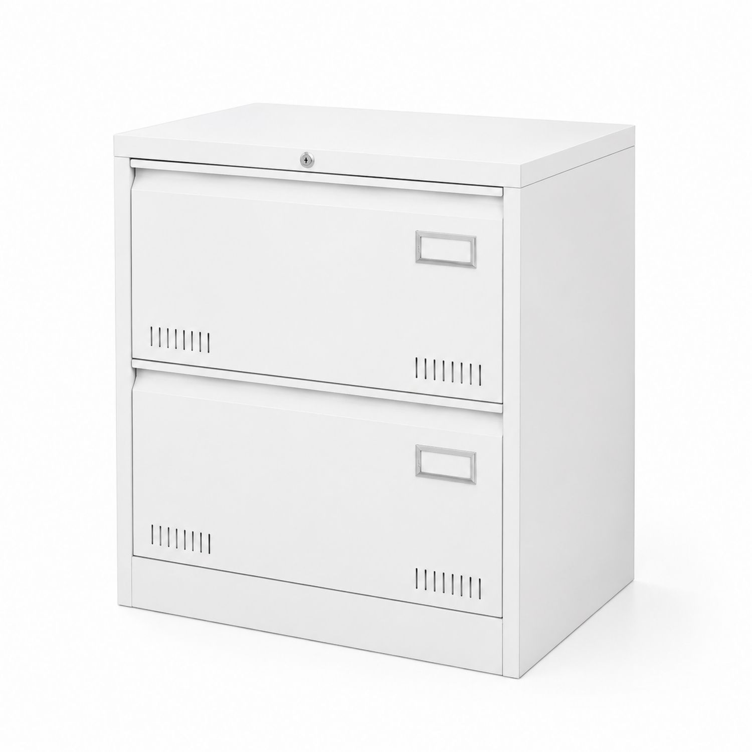 Metallschrank mit 2 Schubladen Weiß 72x46x72 cm