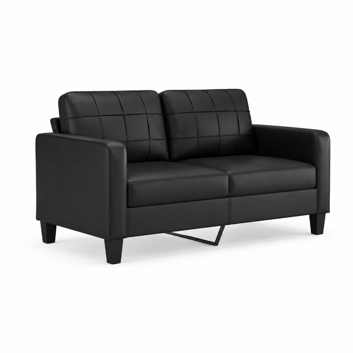 Zweisitzer Sofa aus Kunstleder Schwarz