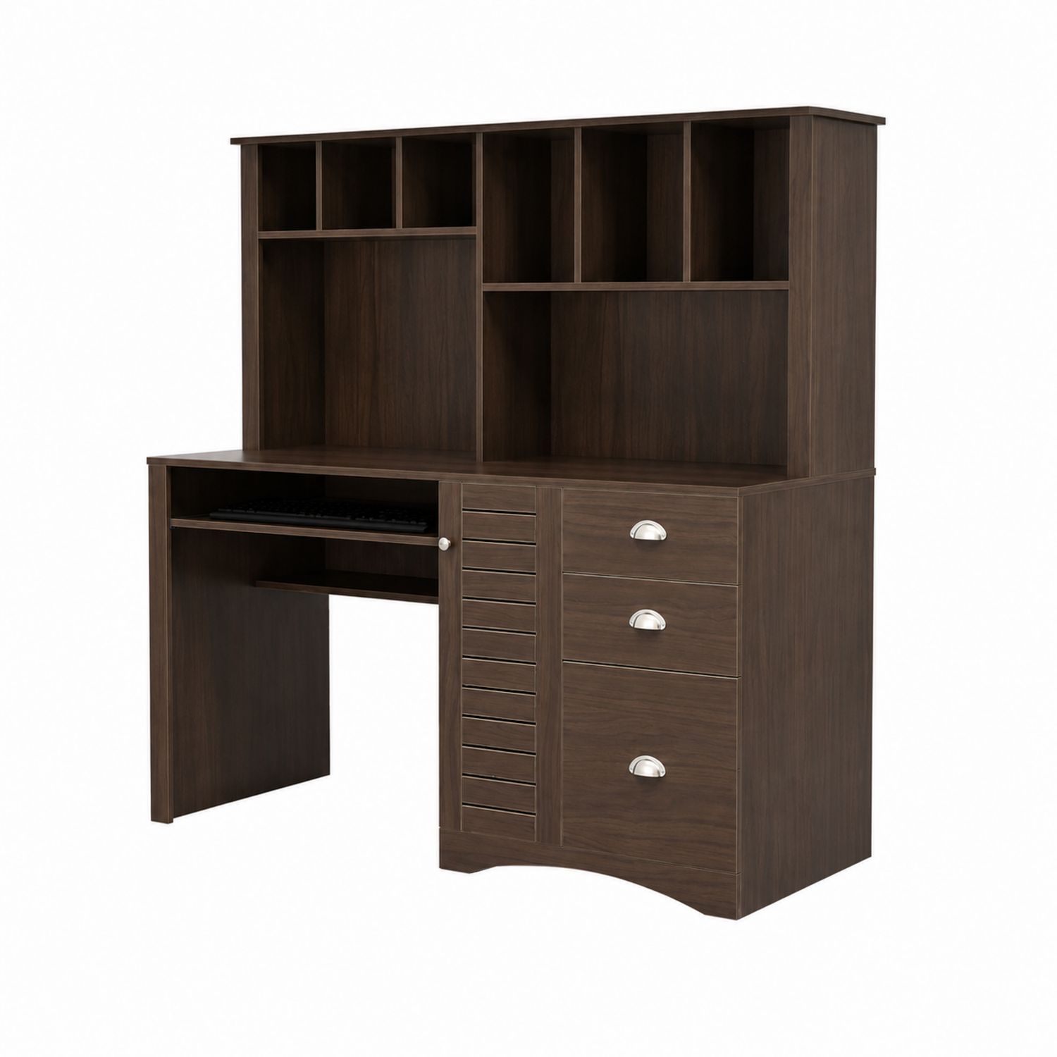 Schreibtisch mit Regalen und Schubladen Holz Braun 120 x 60 x 150 cm