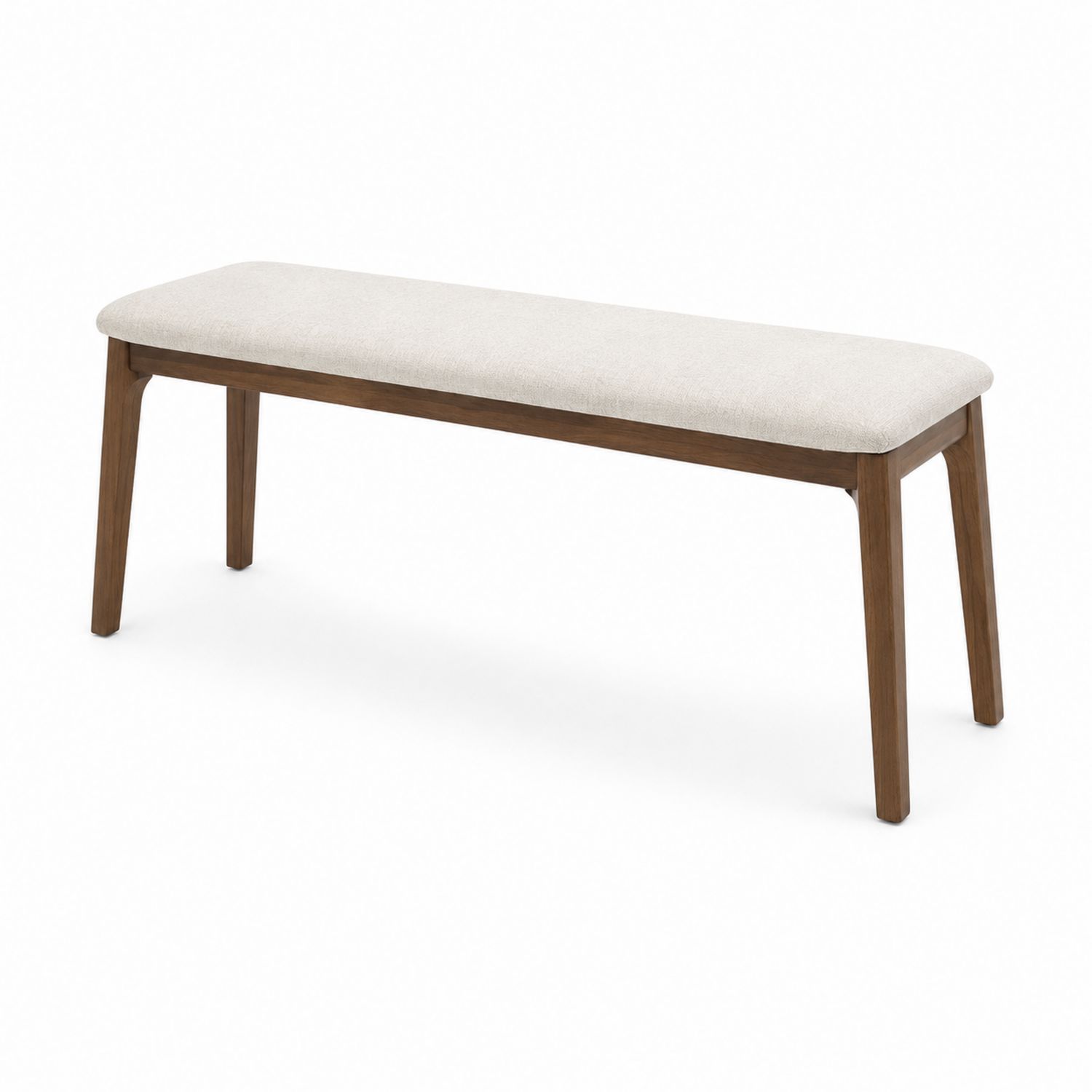 Holzbank mit Leinenpolsterung Beige 120x40x45 cm