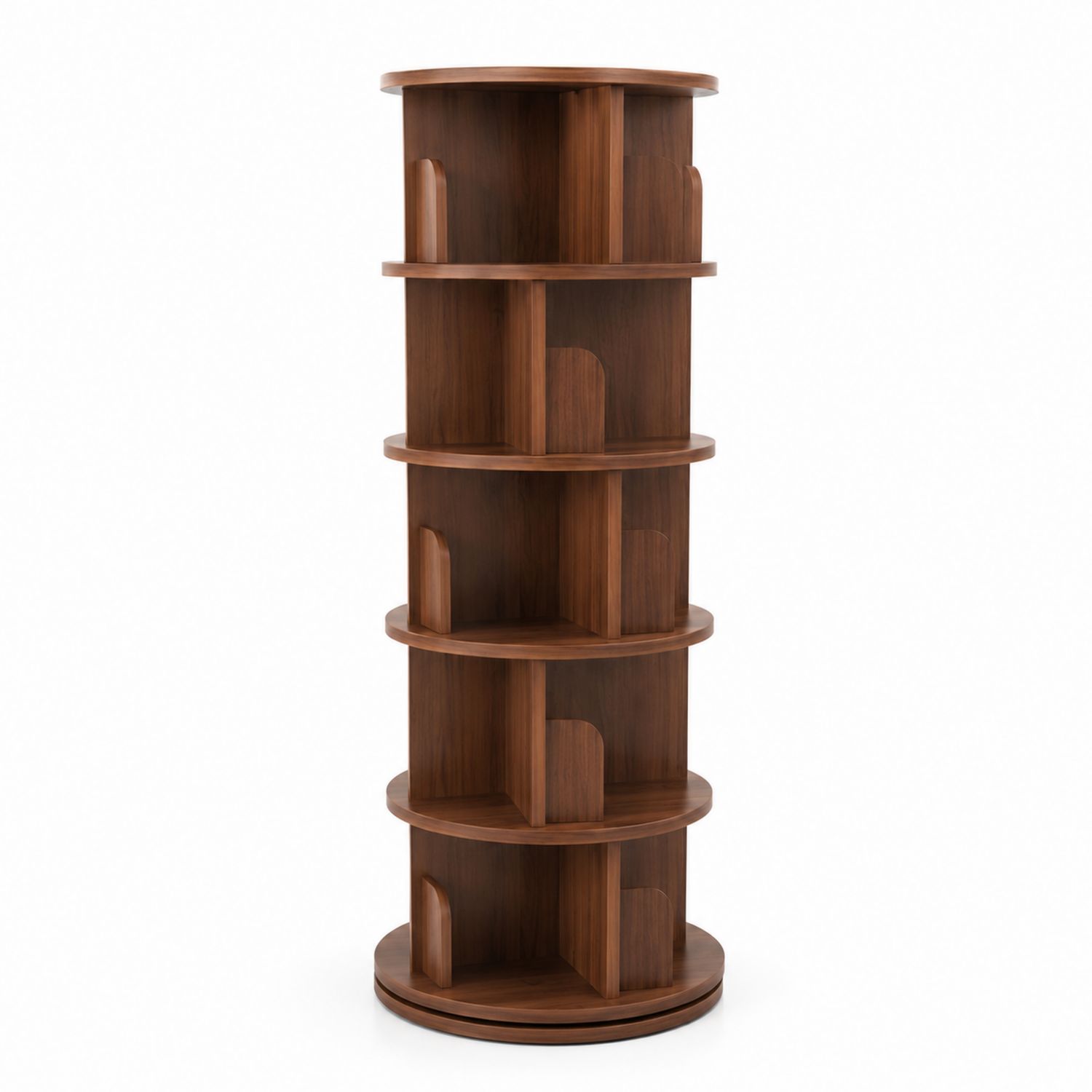 Rundes drehbares Bücherregal MDF Walnuss 160 cm