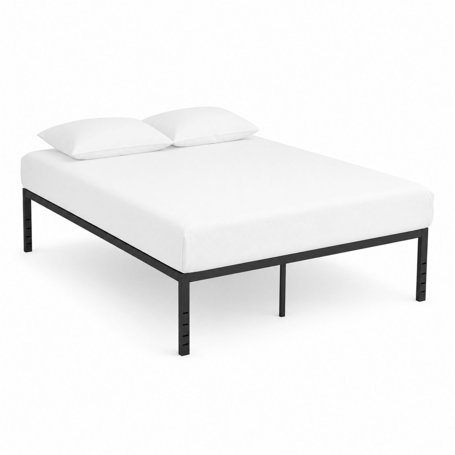 Metallbettgestell 200x160 cm Schwarz mit Kissen