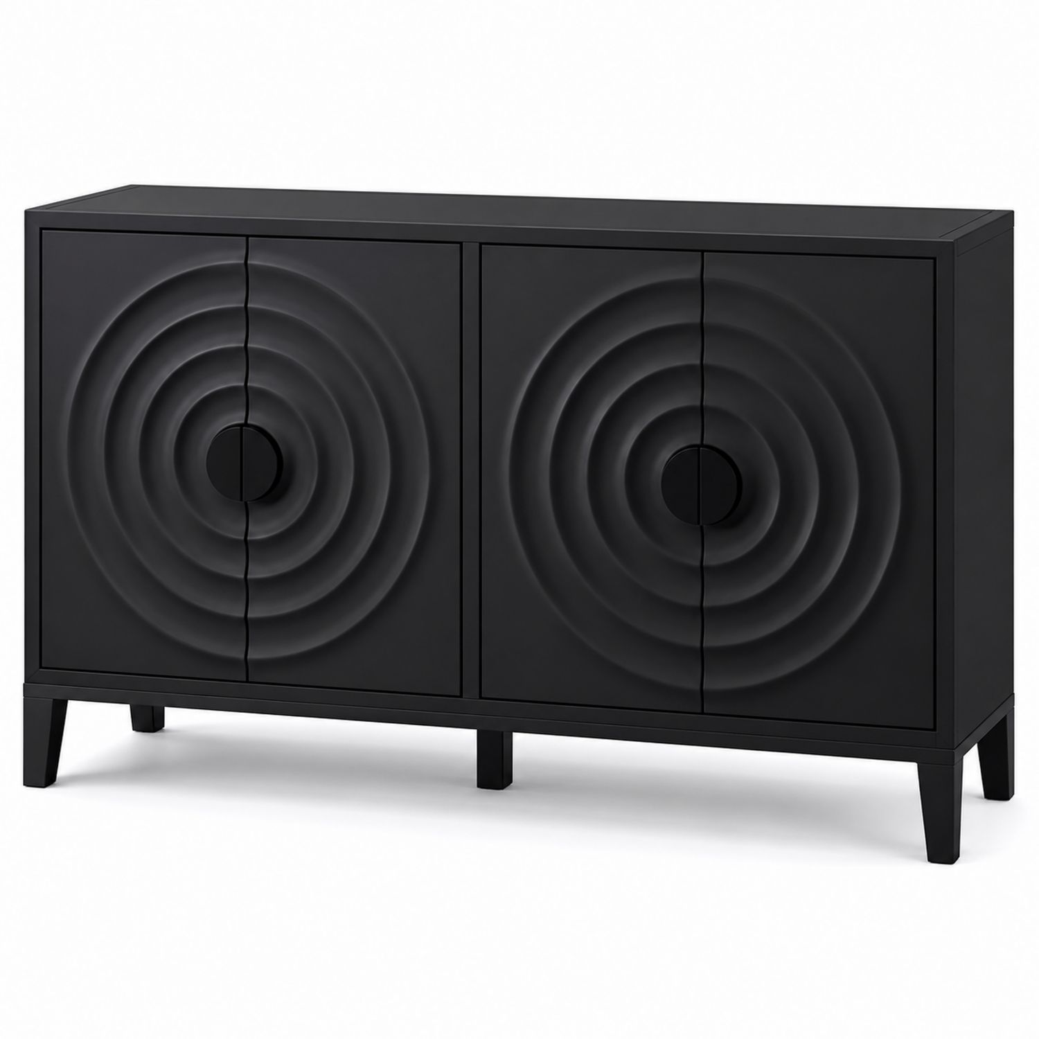 Schwarze MDF-Kommode 80x120x40 cm