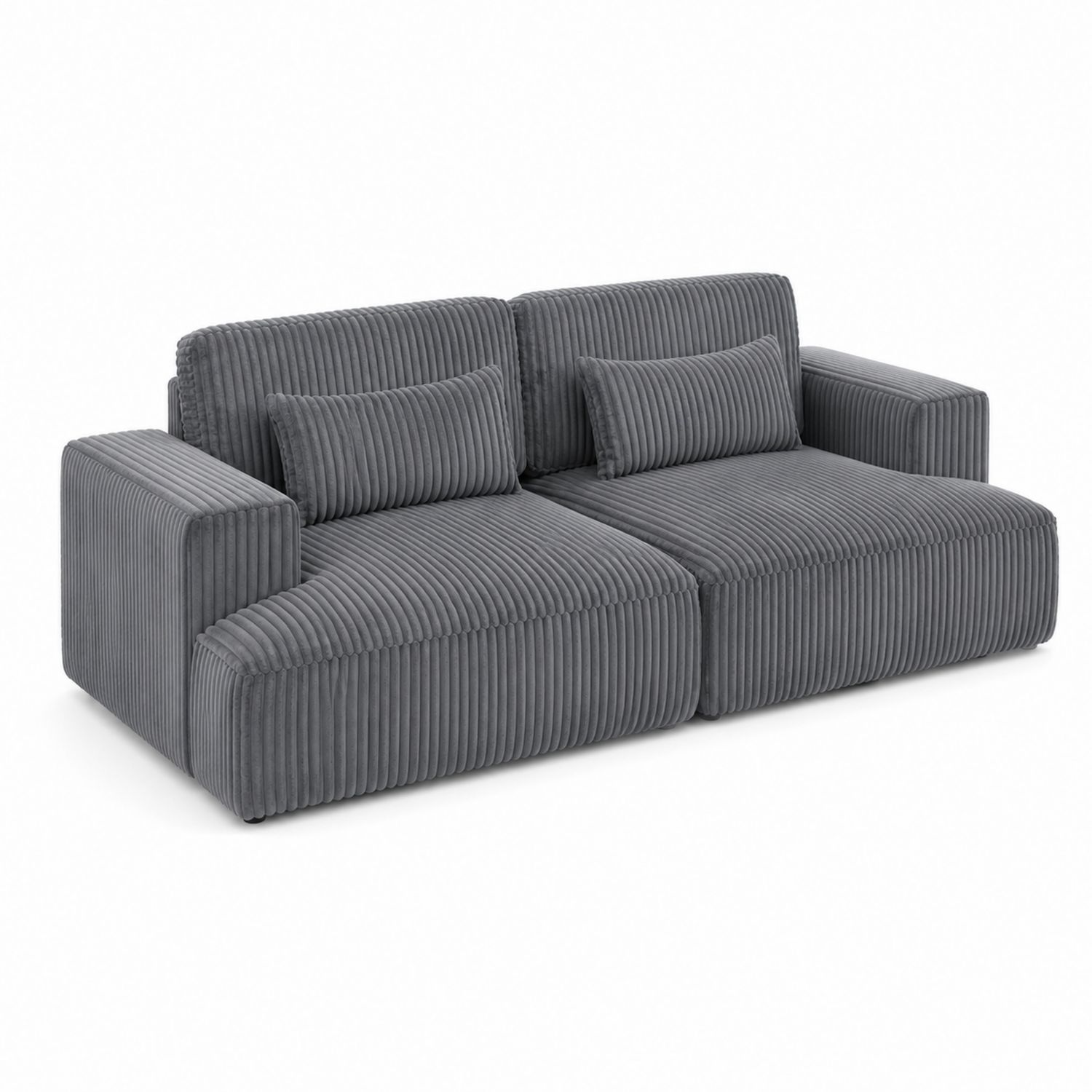 Cord Sofa Zweisitzer Dunkelgrau