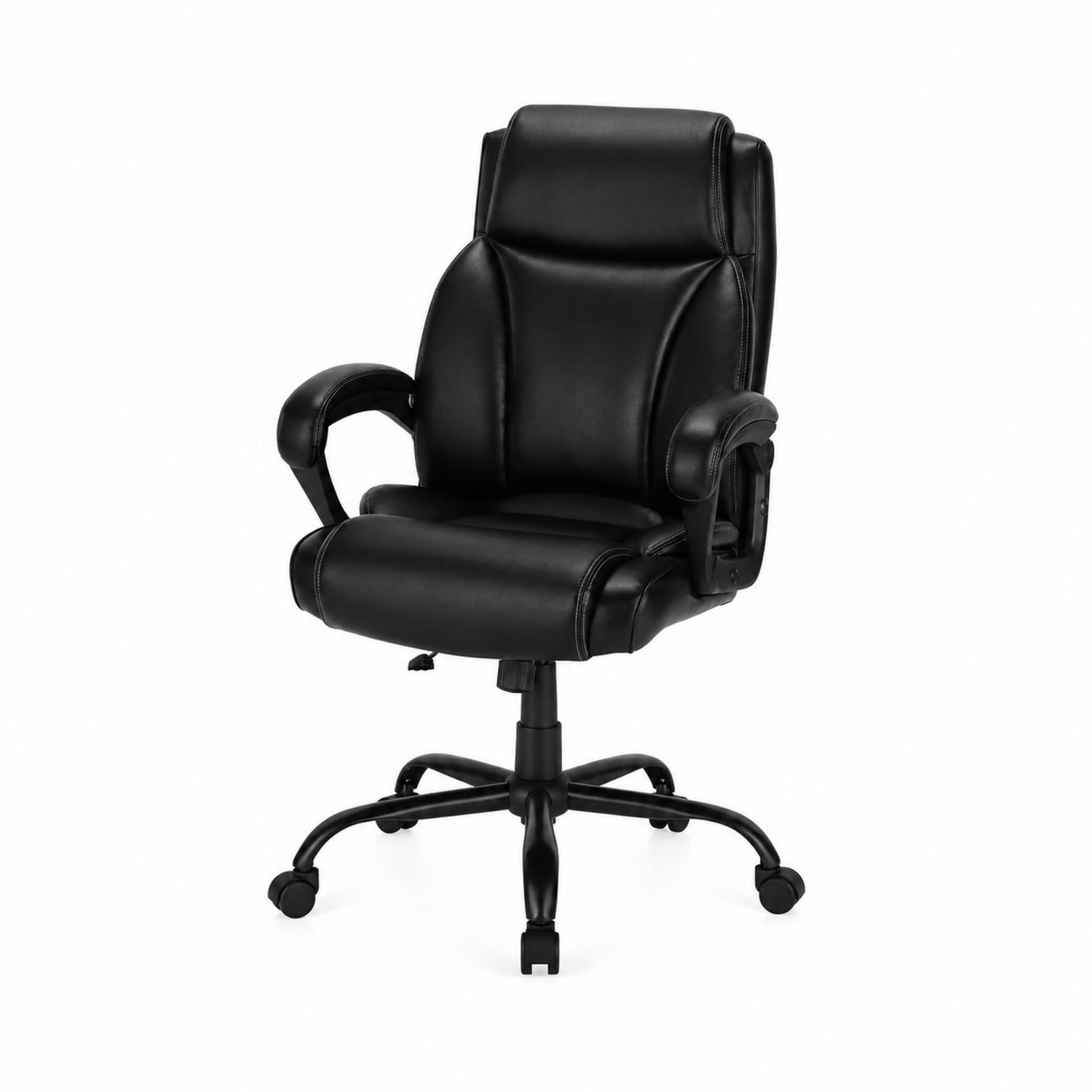 Bürostuhl PU-Leder Schwarz mit Armlehnen