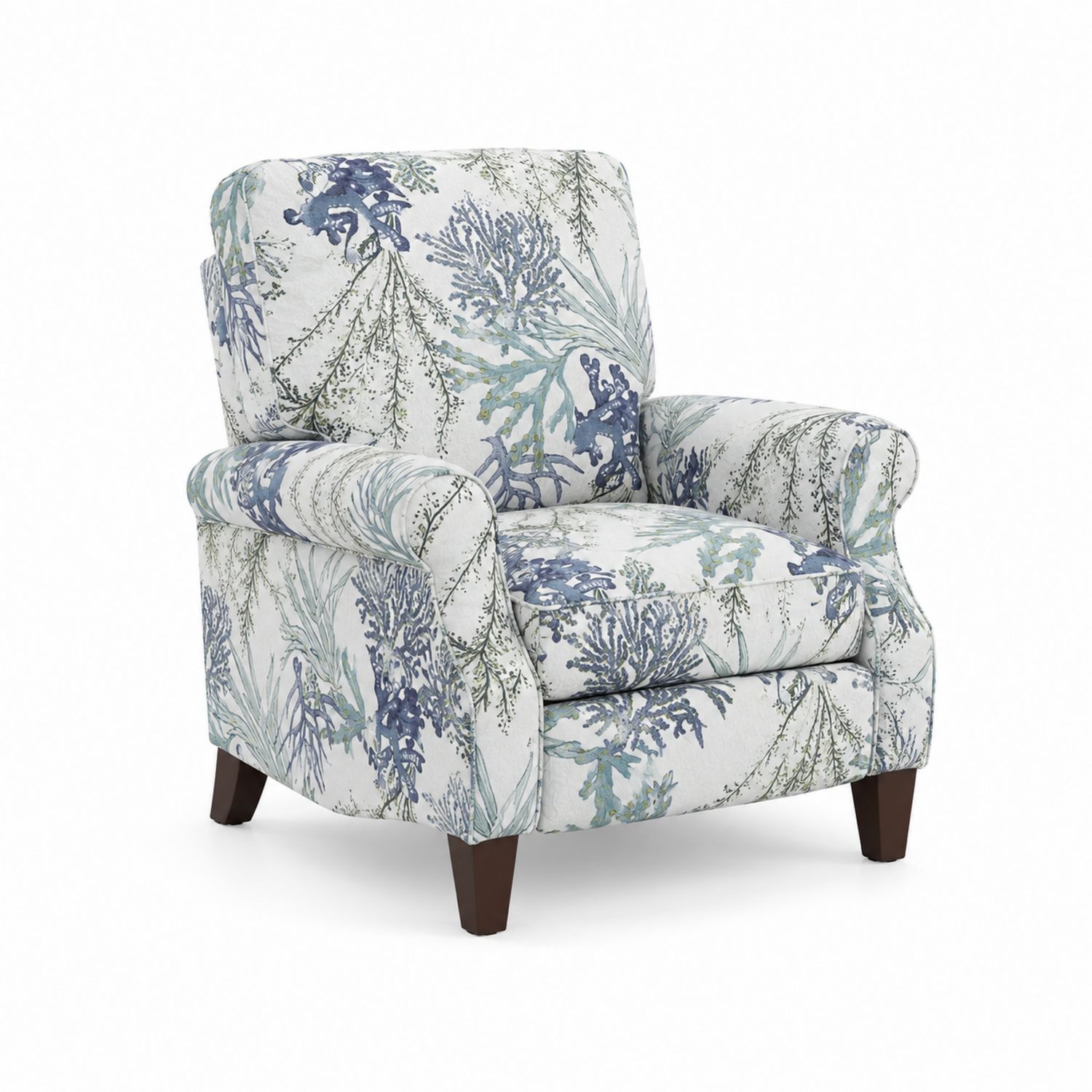 Sessel mit Blumenmuster aus Baumwolle, Blau/Grün