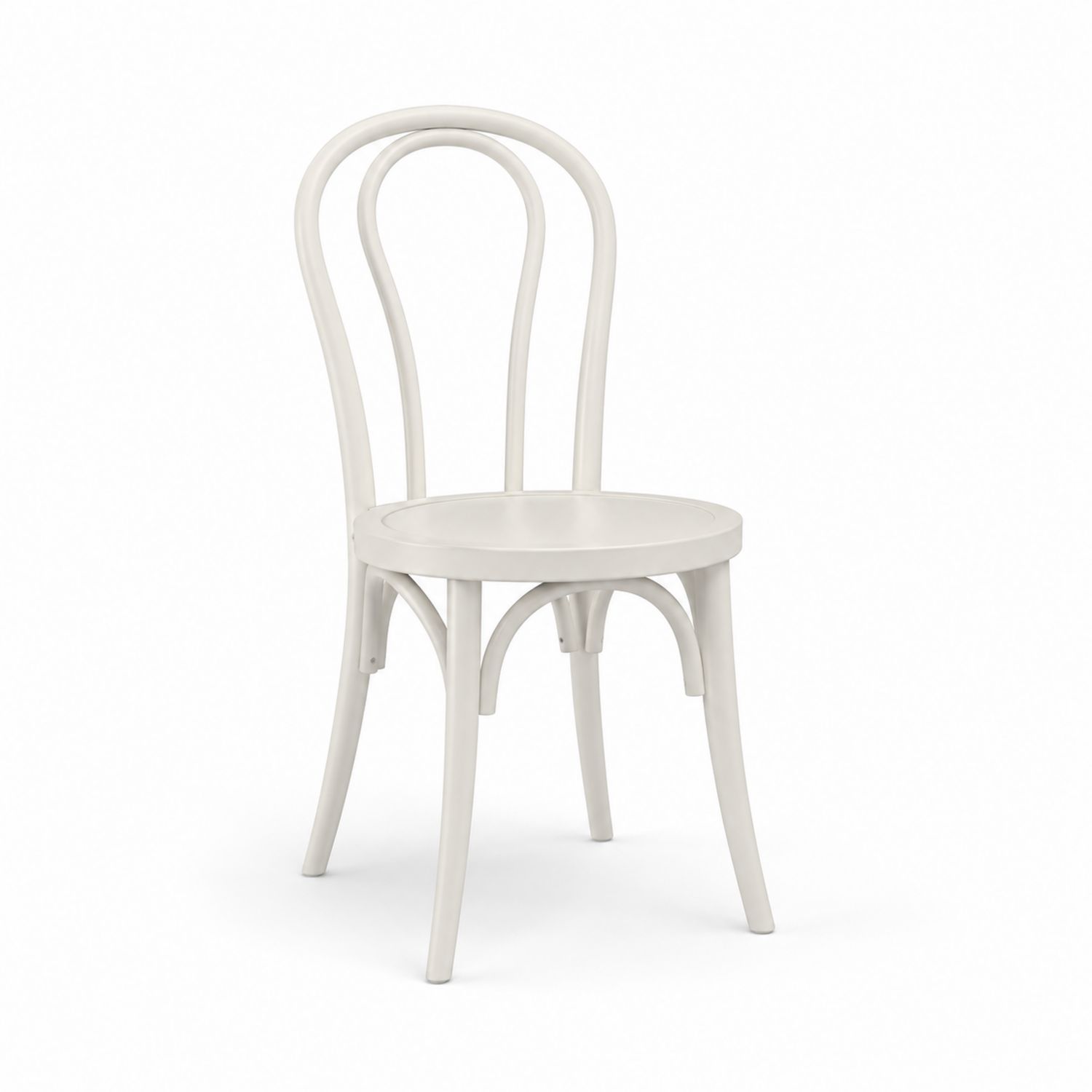 Esszimmerstuhl Buchenholz Rund Rückenlehne Weiß 88cm