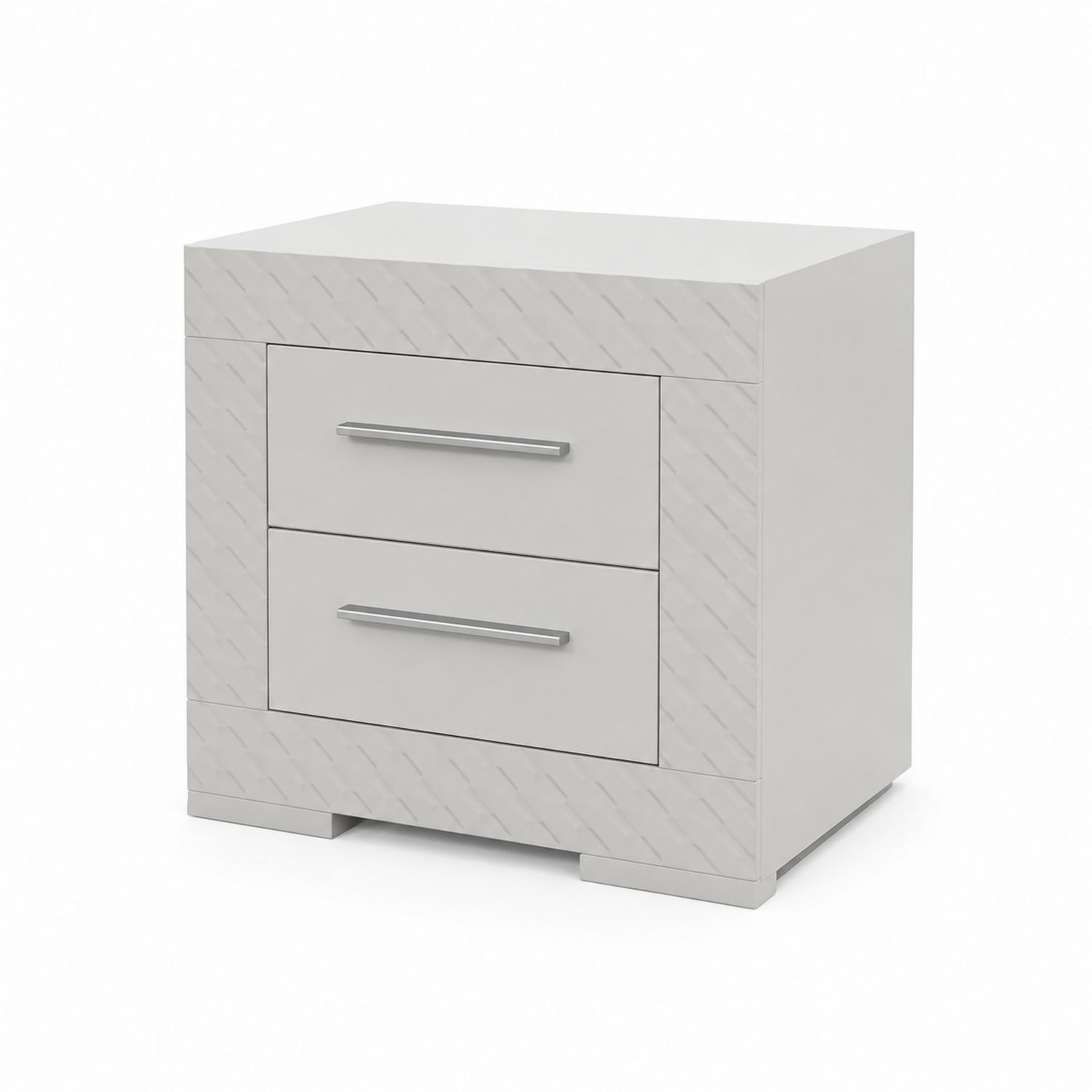 Nachttisch mit 2 Schubladen MDF Weiß 50x40x55 cm