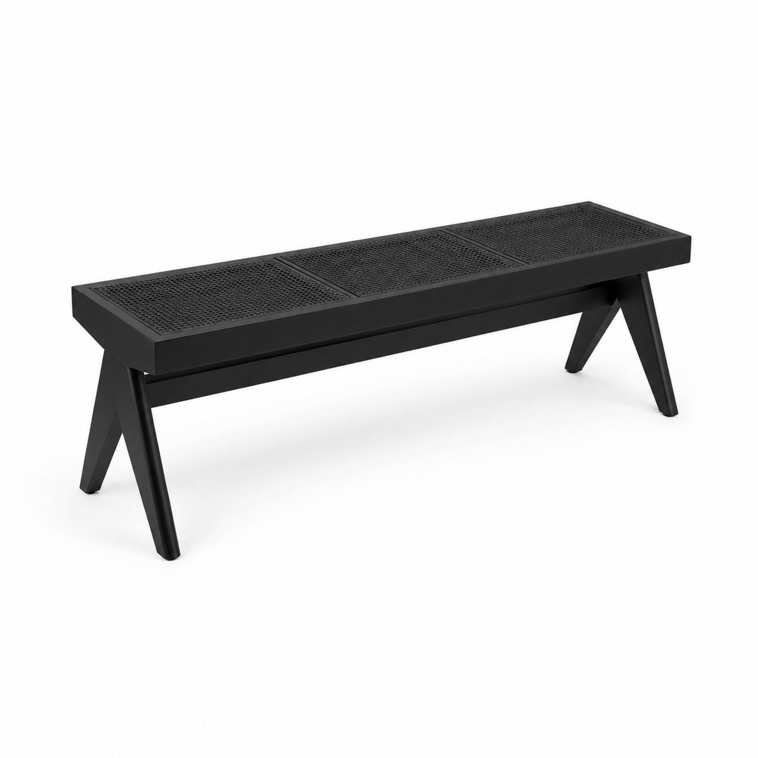 Holzgeflecht Bank Schwarz