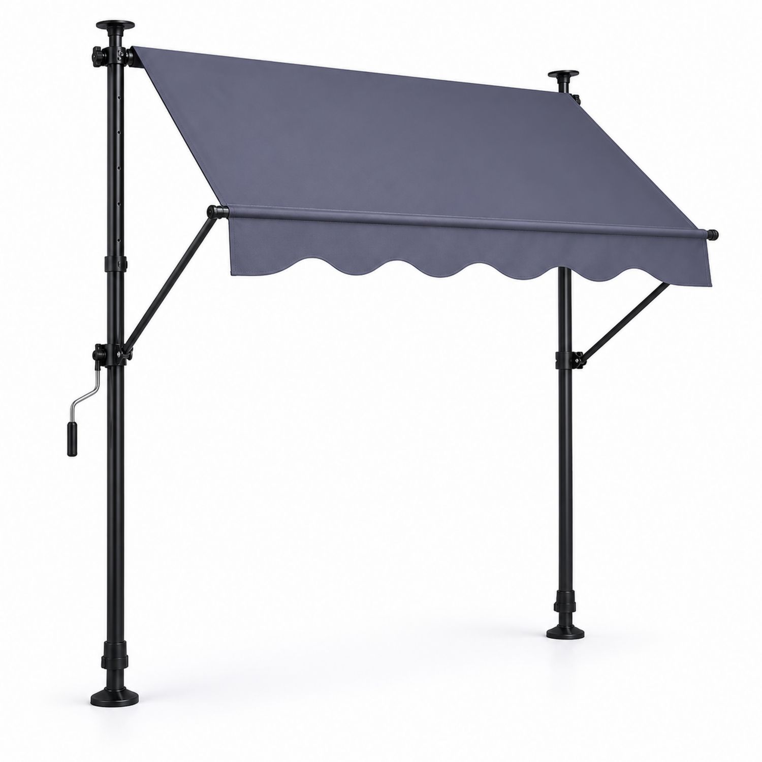 Stahl- und Polyester-Markise Grau 150x120 cm