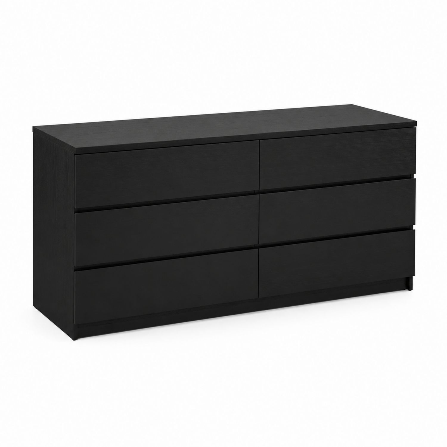 Kommode mit 6 Schubladen Schwarz