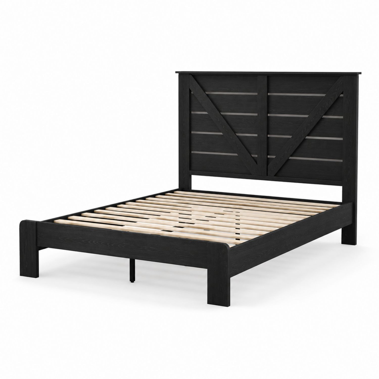 Doppelbett aus Holz Schwarz 200x180 cm