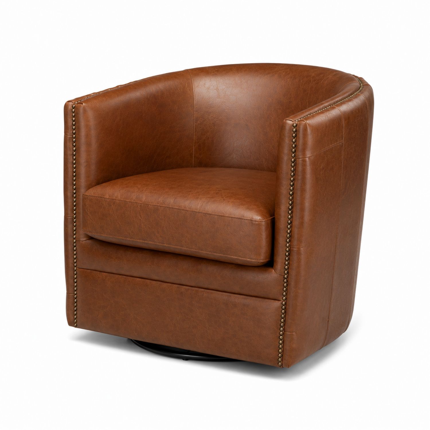 Drehbarer Sessel Leder Braun 75x70x70 cm