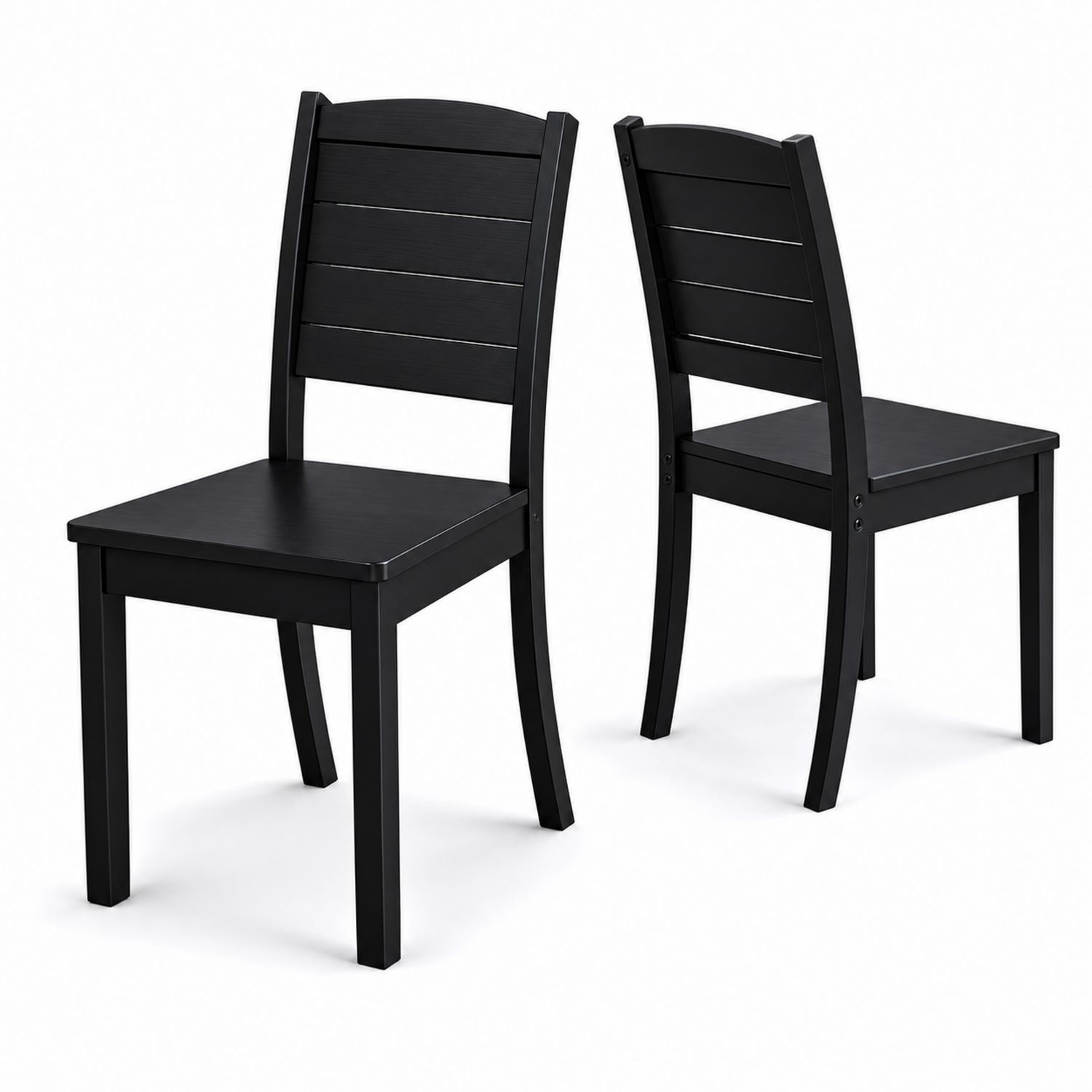 Esszimmerstühle Set aus Holz Schwarz