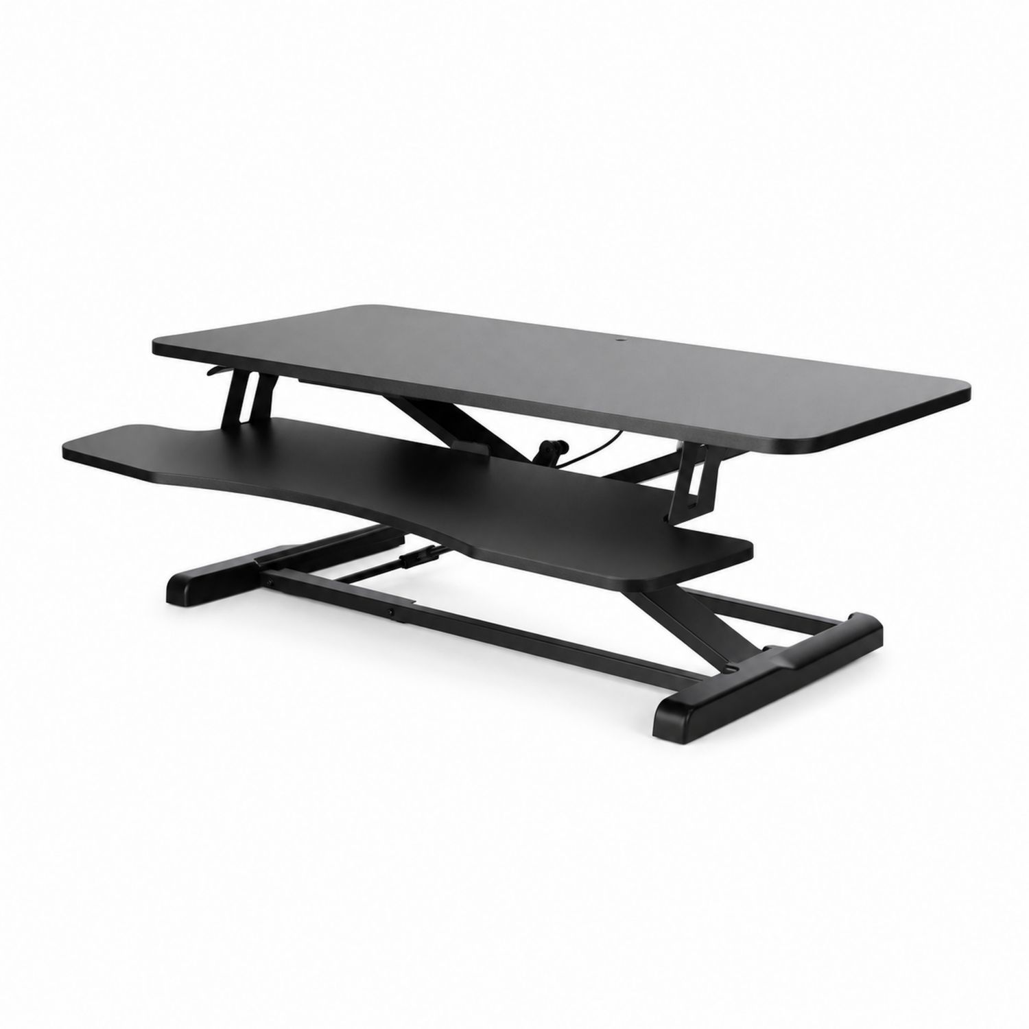 Höhenverstellbarer Schreibtischaufsatz MDF Schwarz