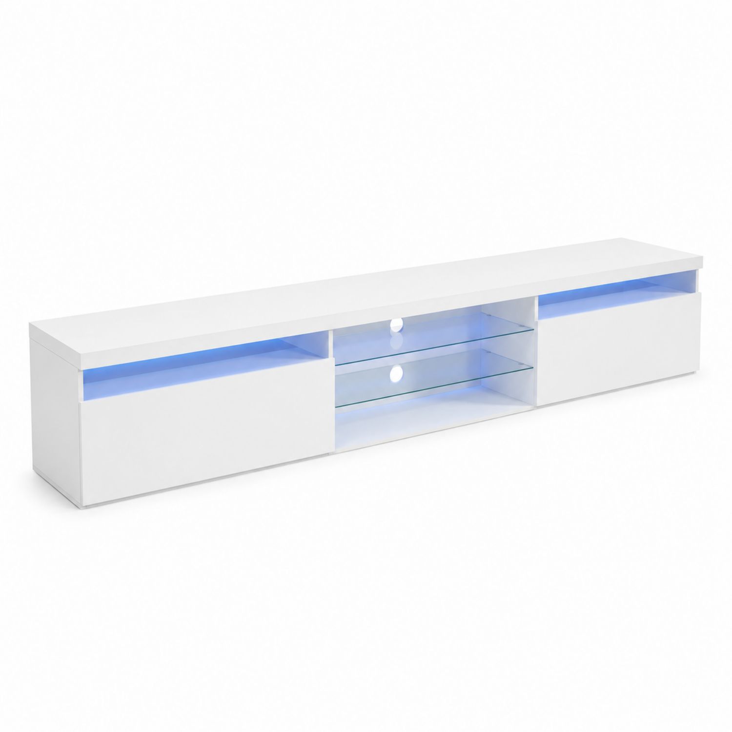 TV-Möbel aus MDF mit LED-Beleuchtung Weiß